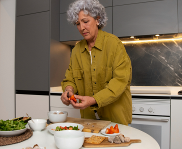 Lady Cutting
Vegetables
